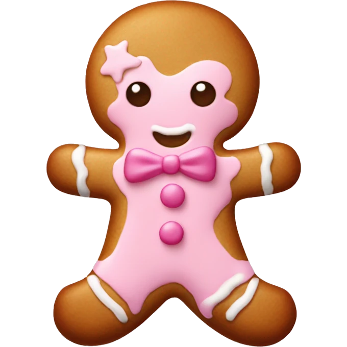 Light pink  gingerbread man emoji