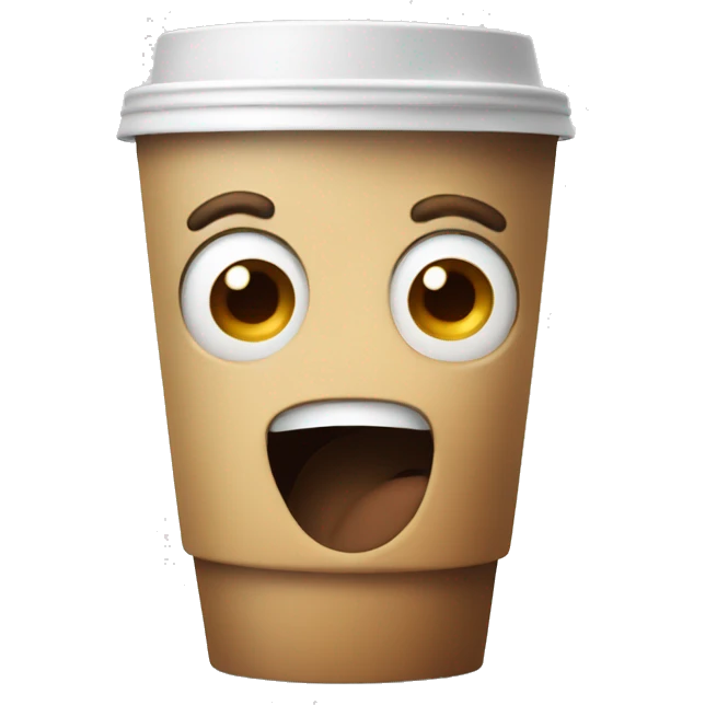 happy shocked face drinking coffee emoji