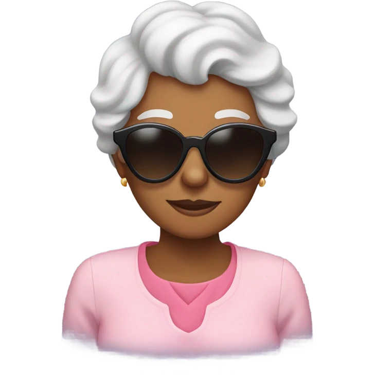 Grandma wearing heart sunglasses  emoji