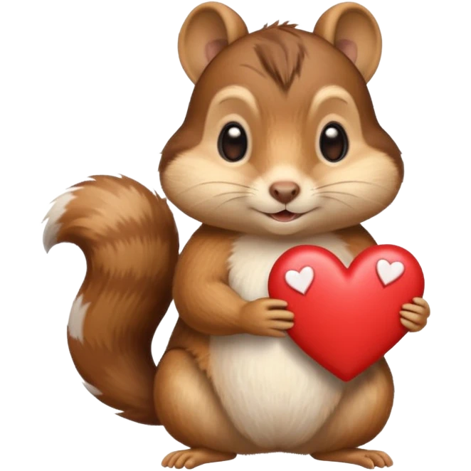 Chipmunk with love hearts emoji