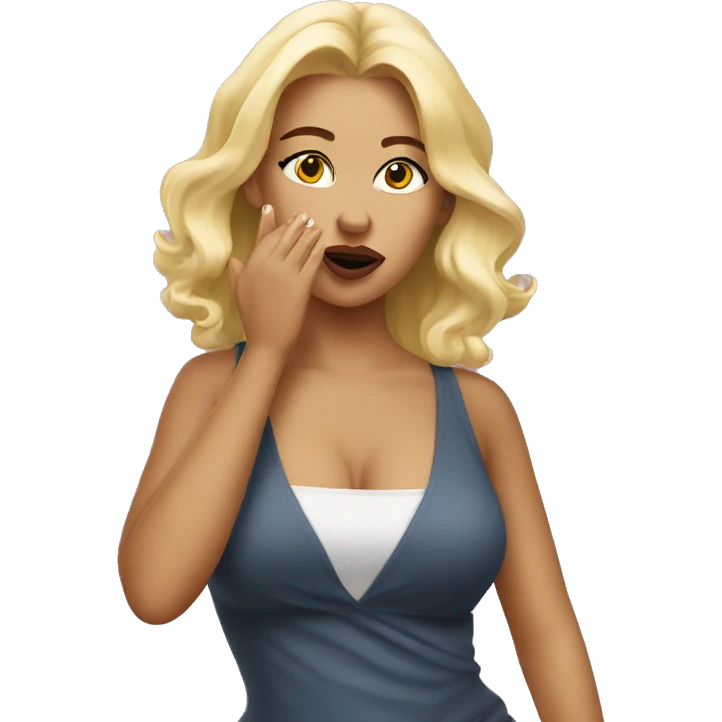 Women blowing kiss blonde  emoji