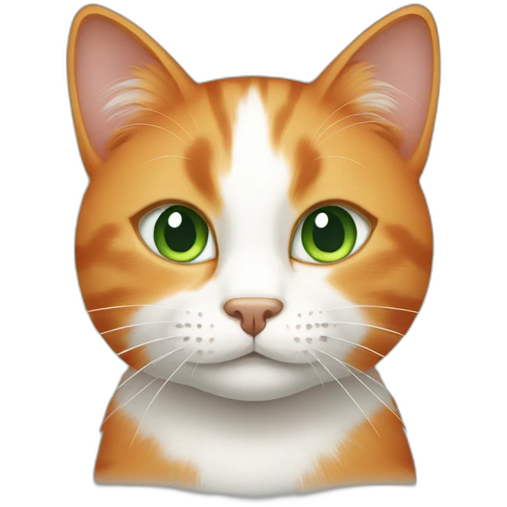 green eyed orange and white cat emoji