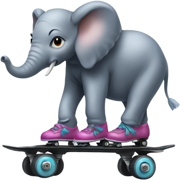 Elephant on roller skates  emoji