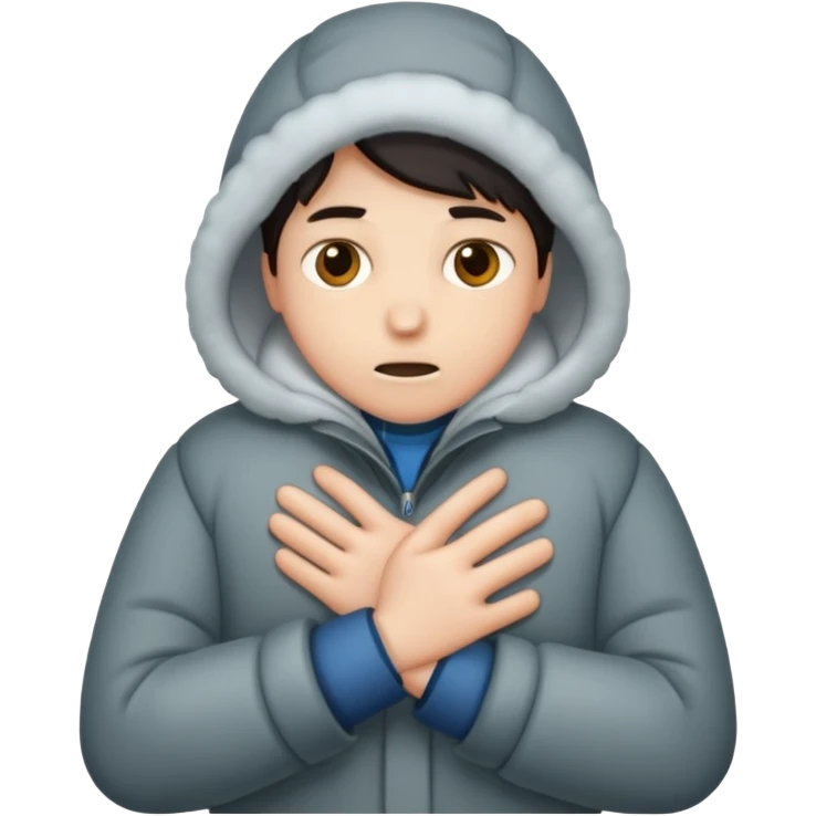 Uma pessoa congelando de frio emoji