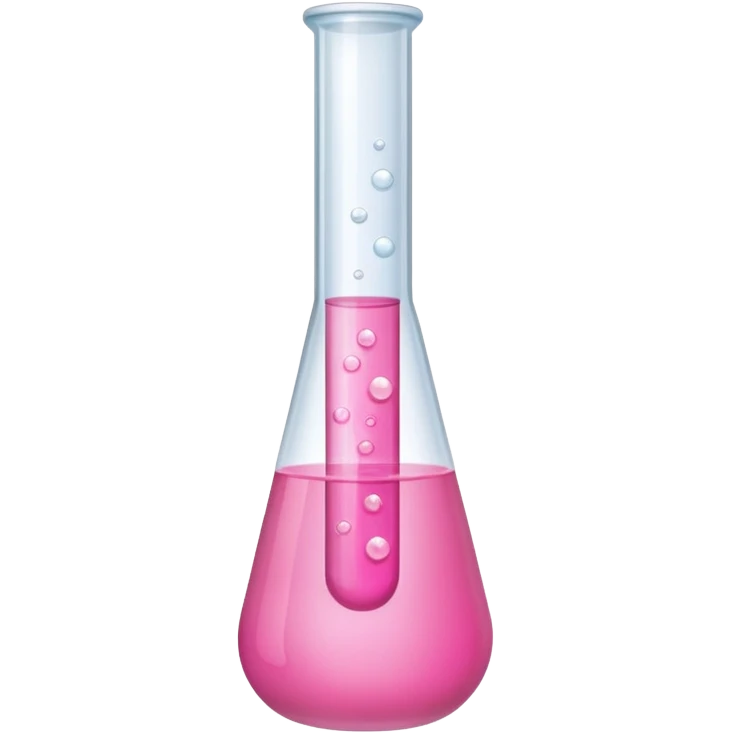 pink liquid in test tube simple bubbling tilted emoji