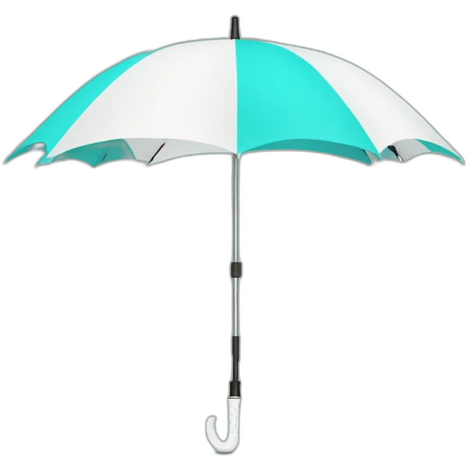Golf Umbrella White and turquoise COlor emoji