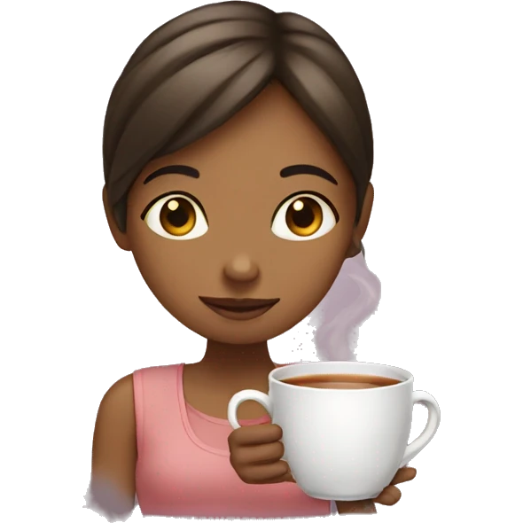 Girl drinking tea emoji