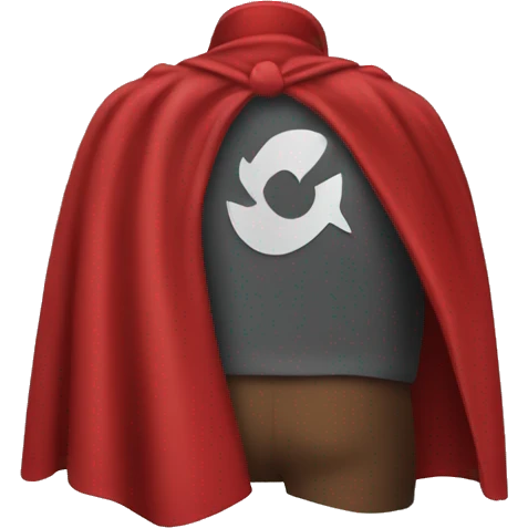 superhero red cape from behind emoji