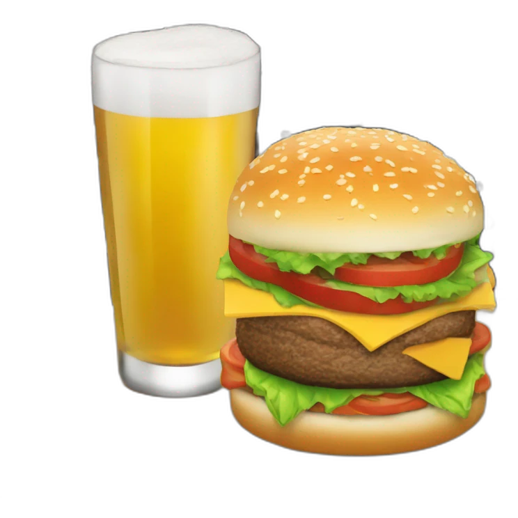 QR code mobile phone burger and beer emoji