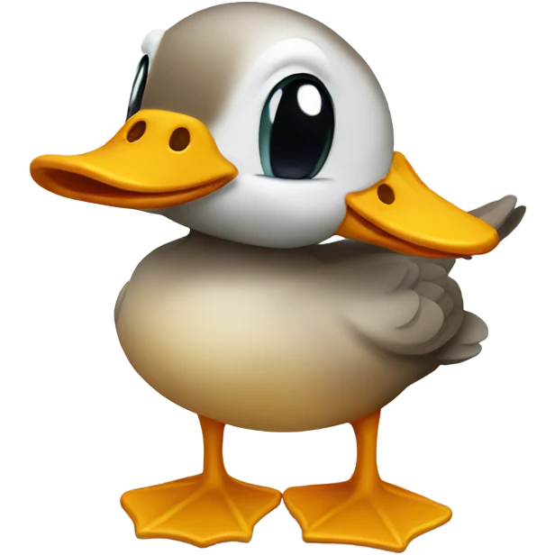 Duck that has feet that are duck heads emoji