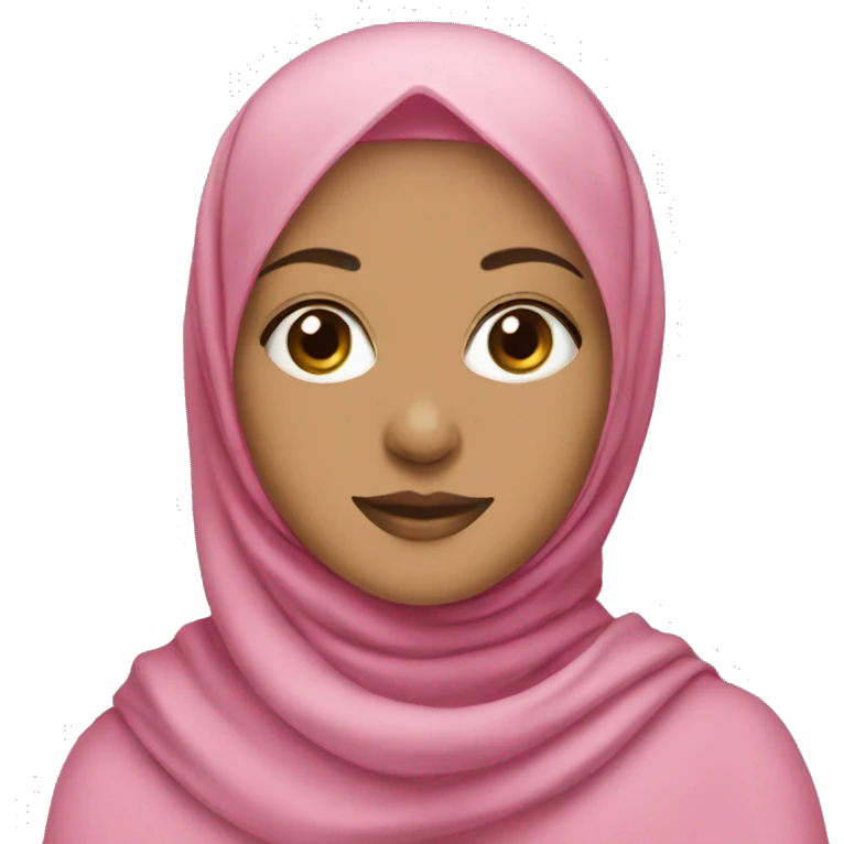 A white hijabi girl with a pink hijab  emoji