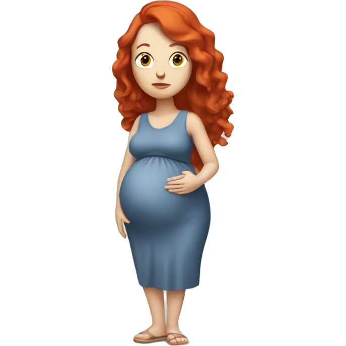 Pregnant white woman with red hair emoji