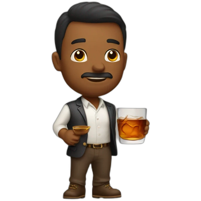 guy dribling whisky  emoji