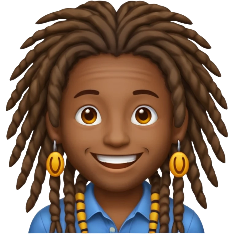 Emoji with dreadlocks emoji
