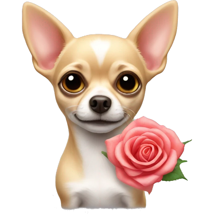 Chihuahua with a rose emoji