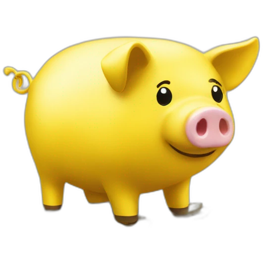 money box pig yellow emoji