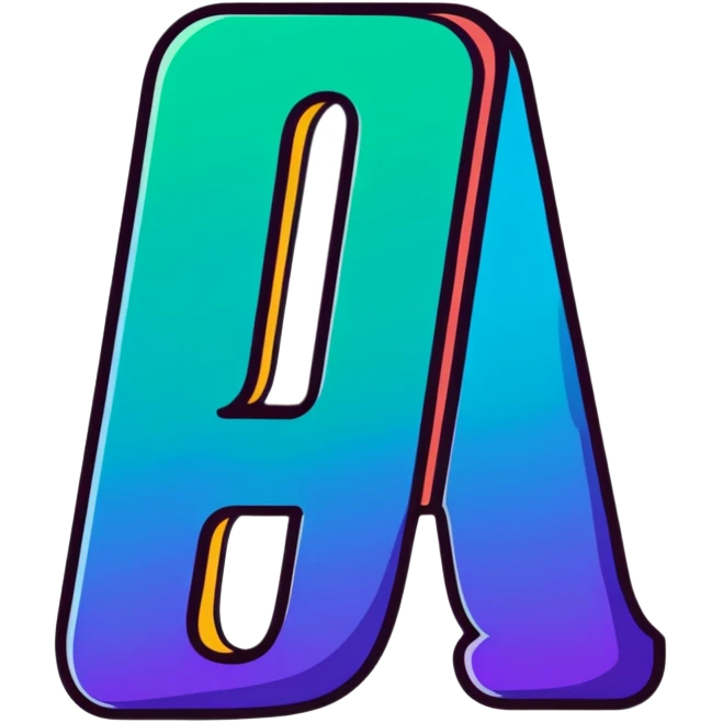 Colorful Gradient Letter emoji