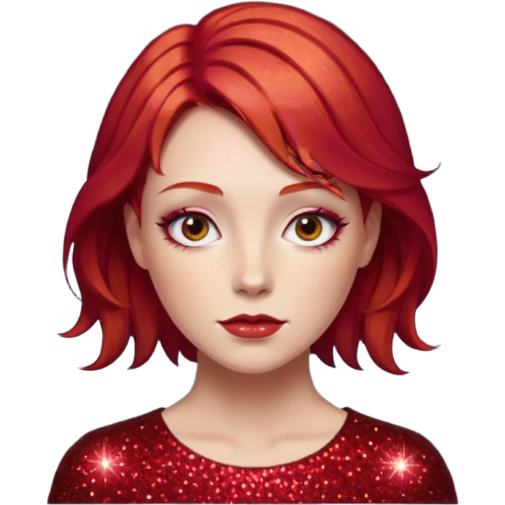 Recrutador Vermelho Glitter emoji