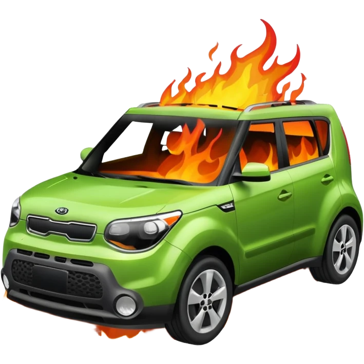 green kia soul on fire emoji