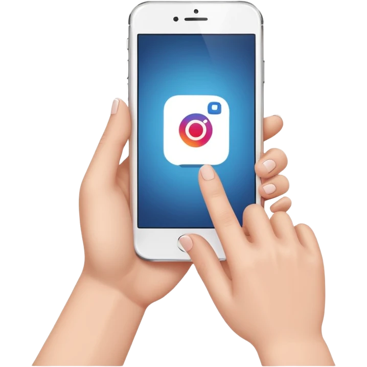 Click on the instagram with your thumb on a cellphone  emoji