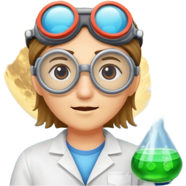 moon with lab goggles after potion blast emoji