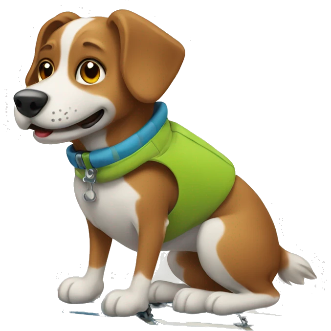 Dog skiing emoji