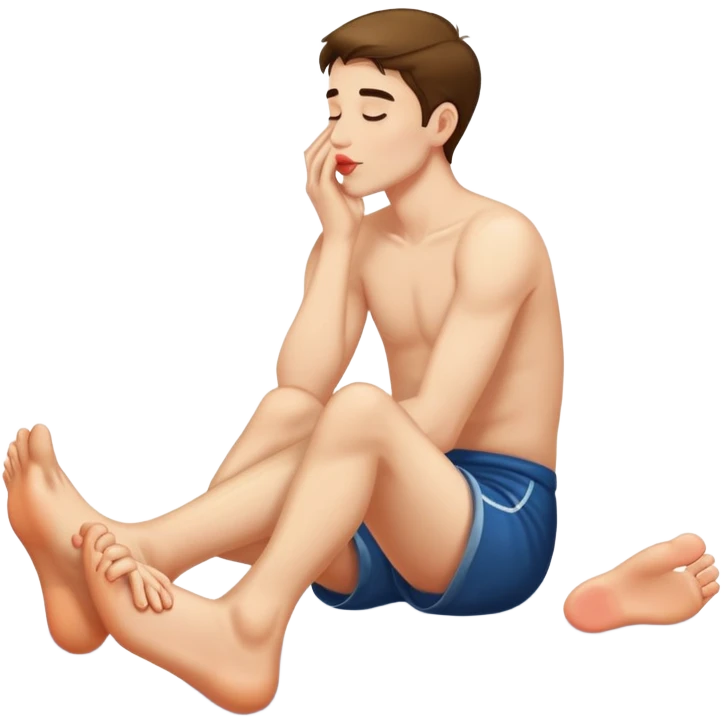 A man kissing feet emoji