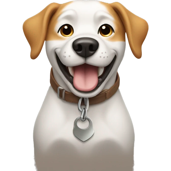 Dog saying "hero" and sliding emoji