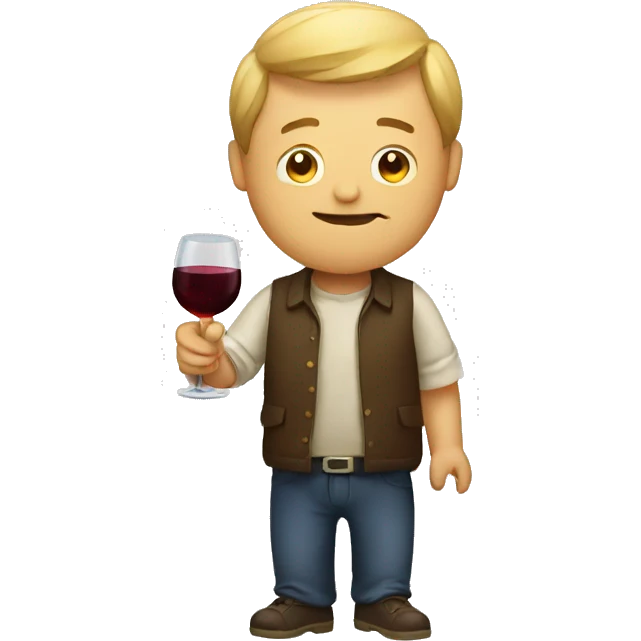 Drunk man with wine emoji