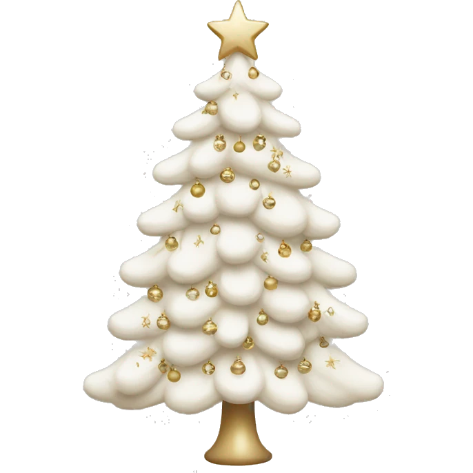 White christmas tree with beige ornaments emoji