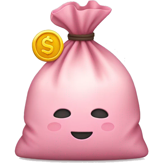 soft pink money bag emoji