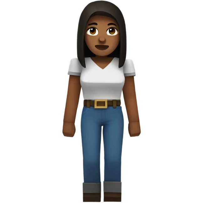 Large woman playing Minecraft emoji