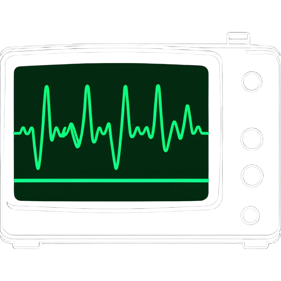 green sine wave in oscilloscope emoji