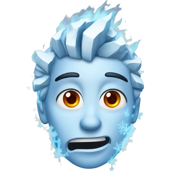 frozen face with fire in the background emoji