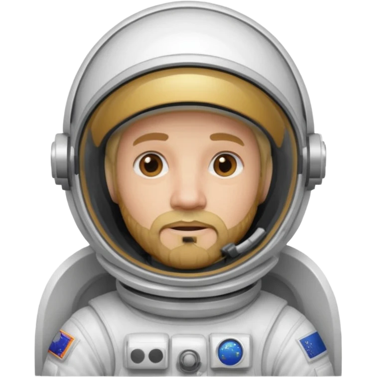 astronaut, white suit and helmet ,with blonde beard emoji
