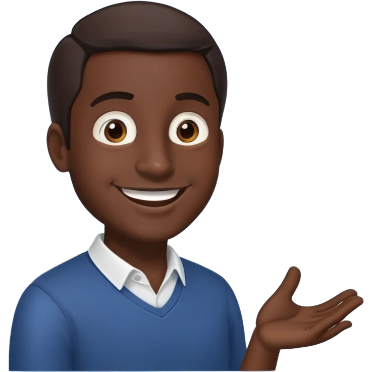 Chico morenito explicando  emoji