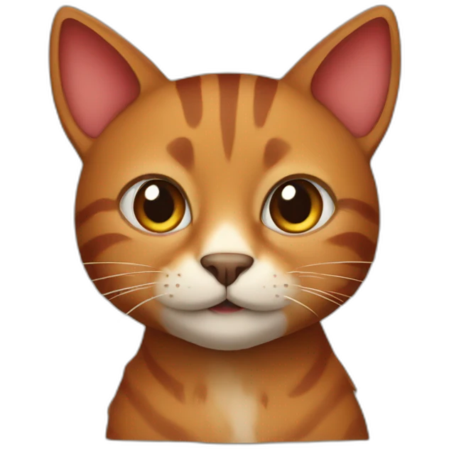 Brown and red cat emoji