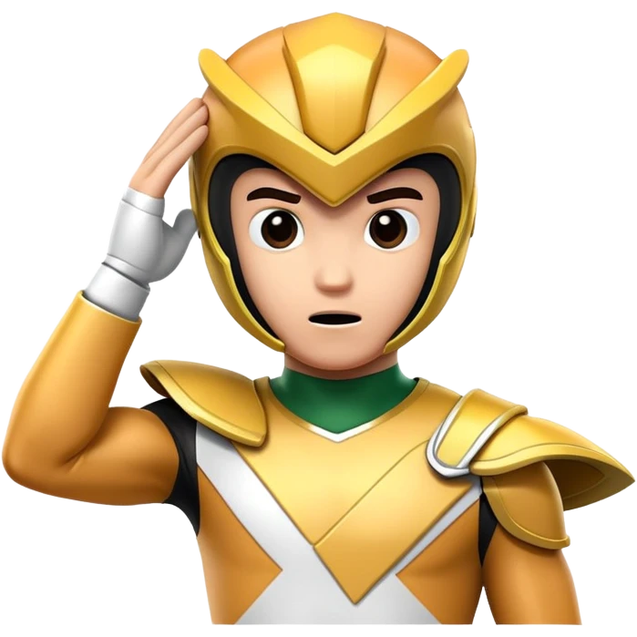 power ranger scratching head in confusion emoji