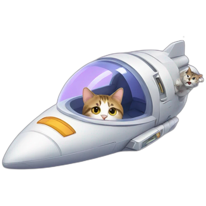 Spaceship with cat emoji