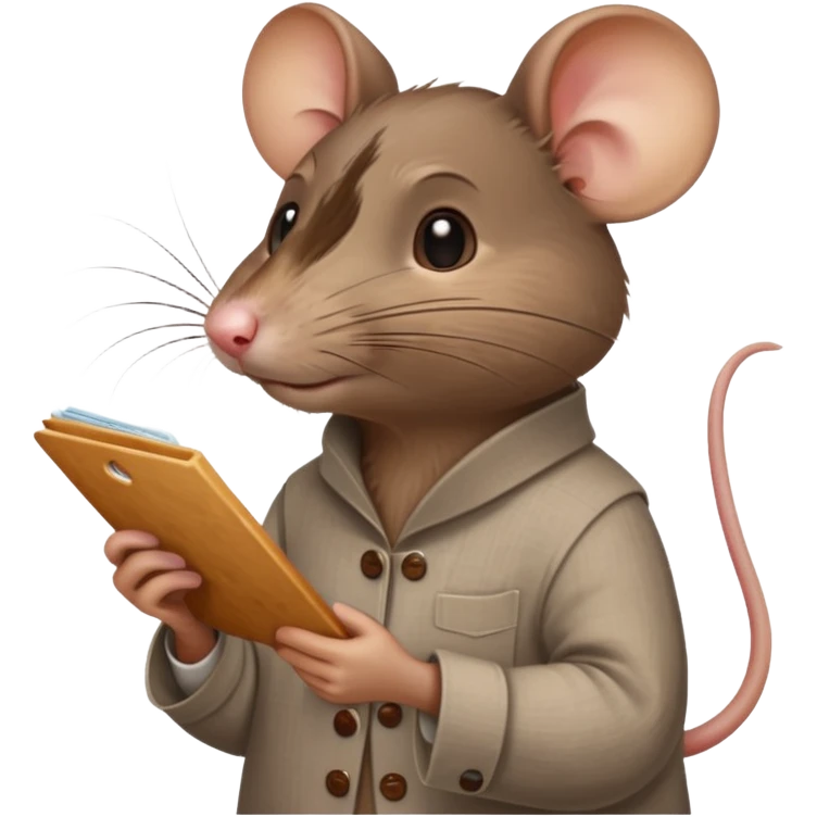 Rat looking at linen samples emoji