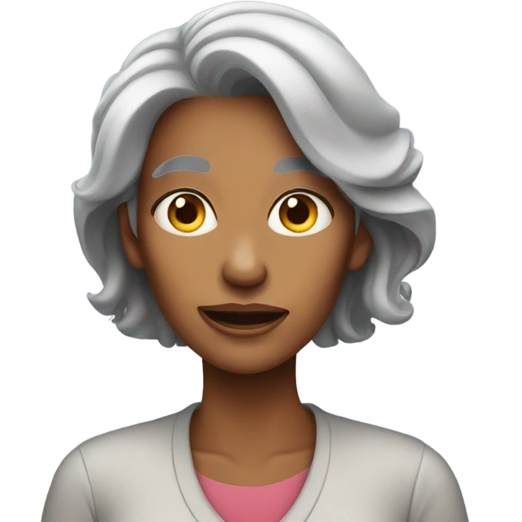 Gray hair woman rolling eyes emoji