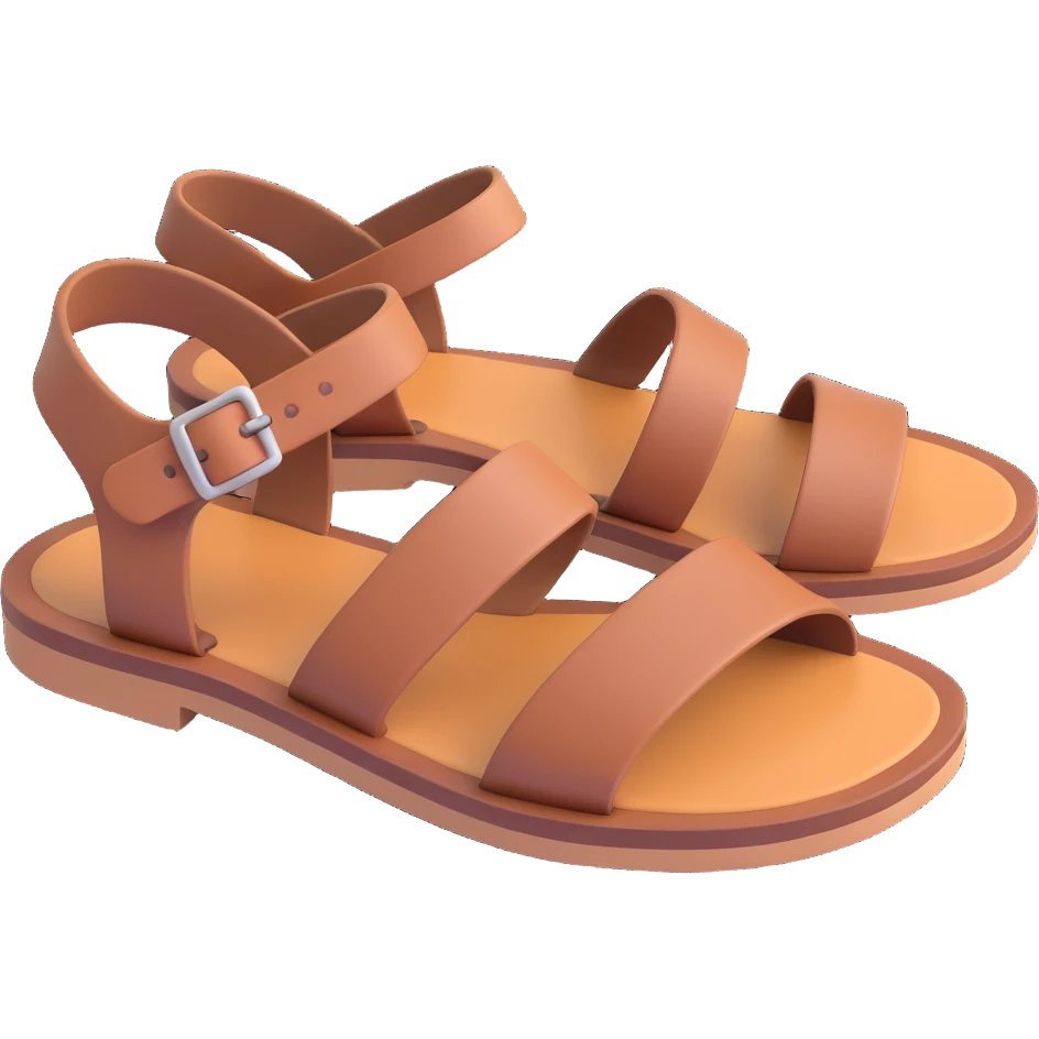 brown sandals, side view, simple and expressive emoji