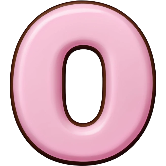 “Single pink bubble letter c, white outline, bottom dipped in chocolate with pink frosting drizzle, kawaii style, glossy, soft shading, clean outline, transparent background, Discord emoji size” emoji
