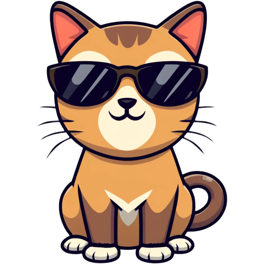 Brown Siamese Cat with sunglasses emoji