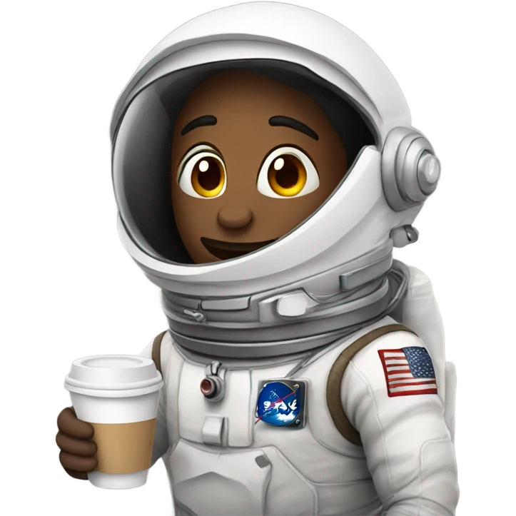 Astronaut with a coffee  emoji