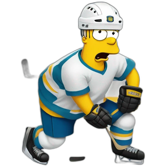 Homer Simpson play ice hockey emoji