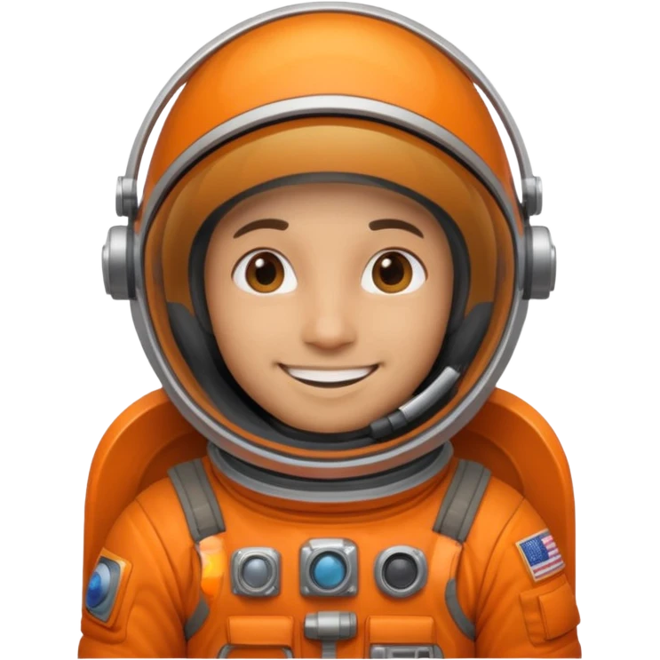 Engineer in an orange astronaut suit emoji