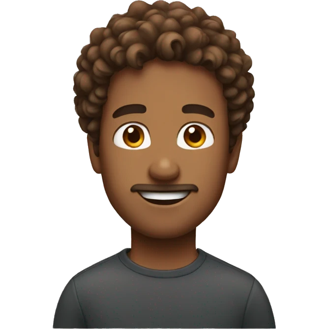 emoji of guy with brown curly hair emoji