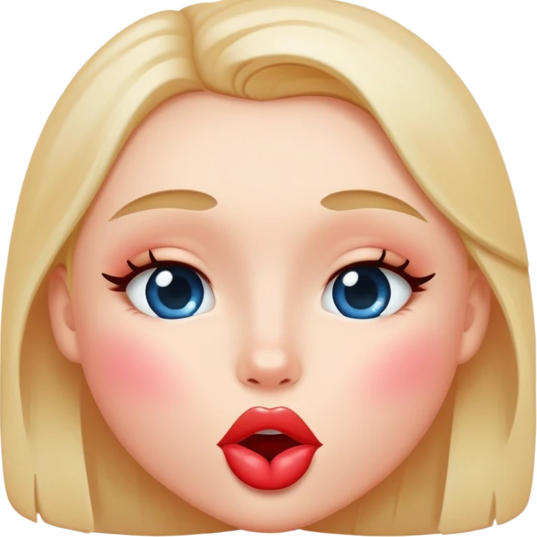 Blushing kiss face emoji