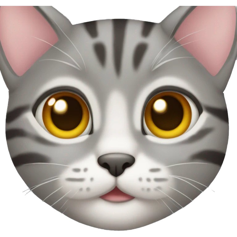 Grey tabby kitten face emoji